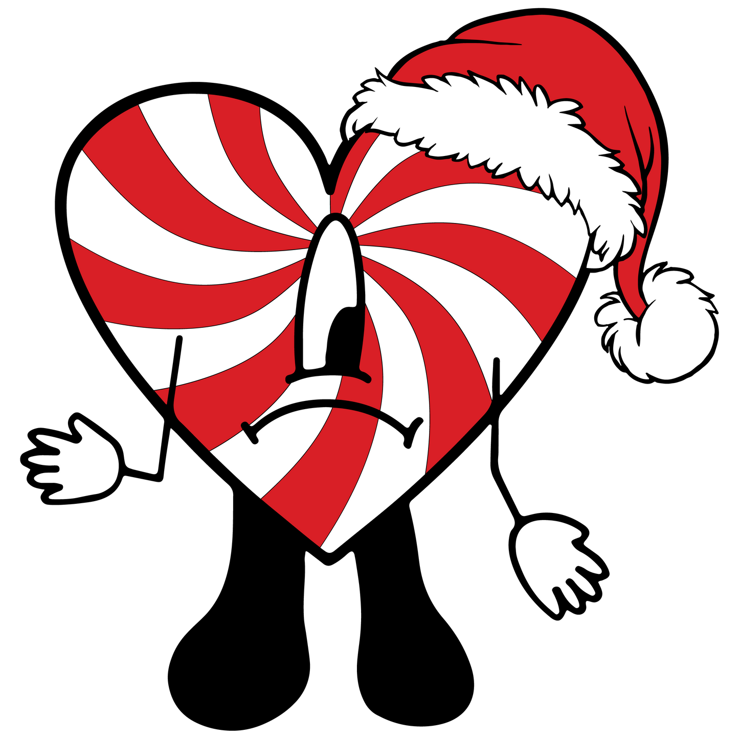 Candy Cane Heart 4 in