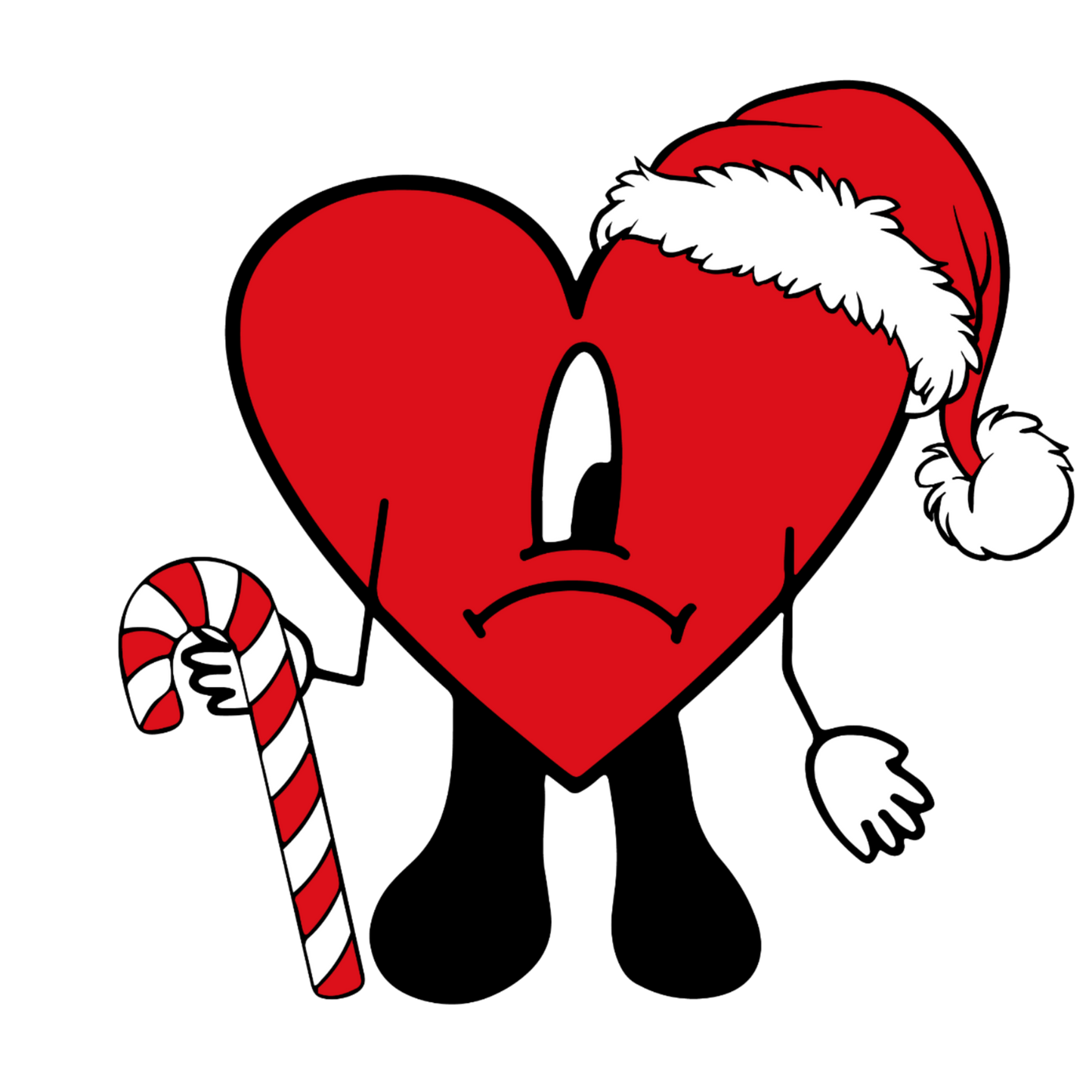 Santa Heart Candy Cane 4 in