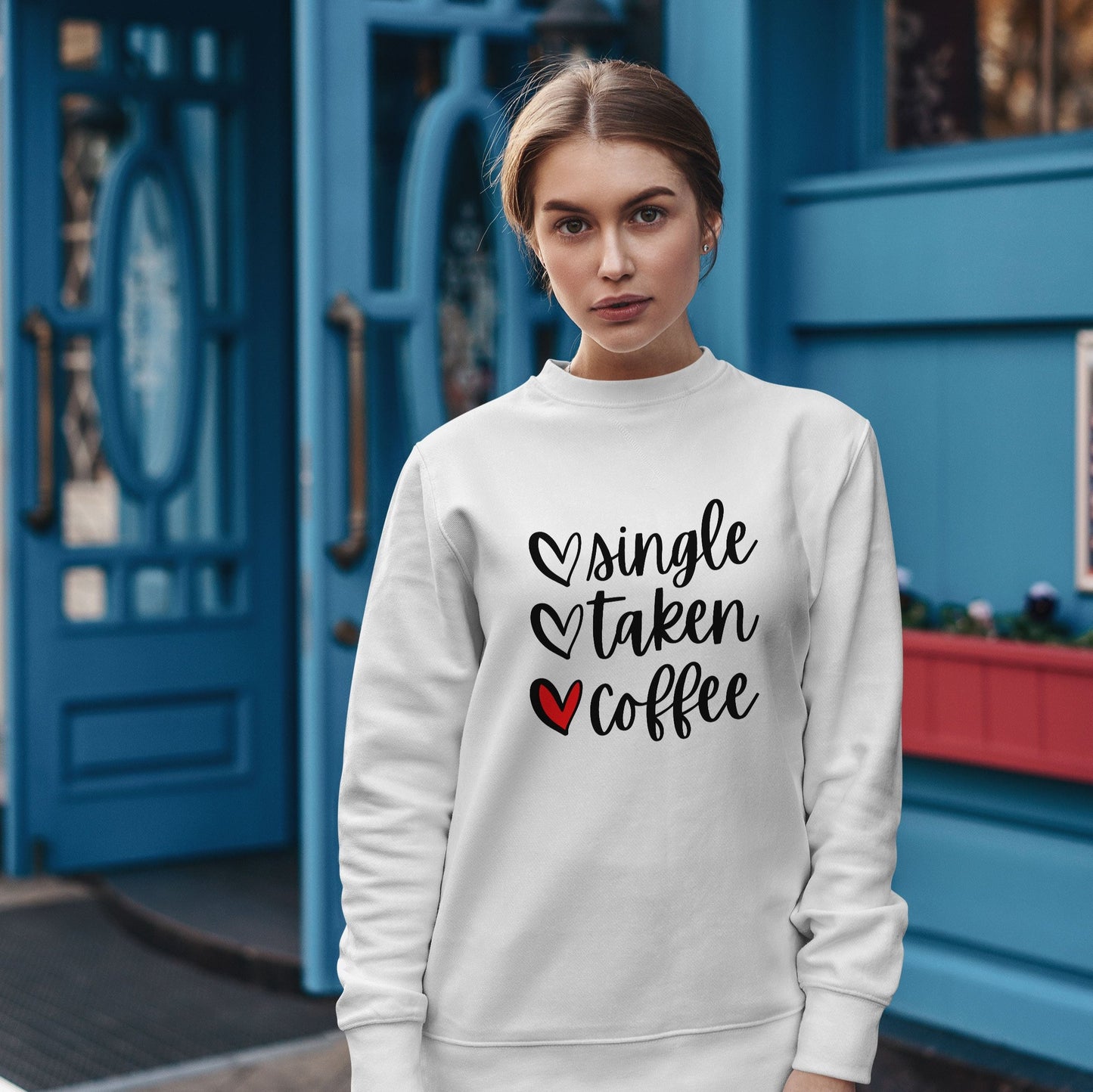 Single Taken Coffee-Heavy Blend Crewneck Sweatshirt