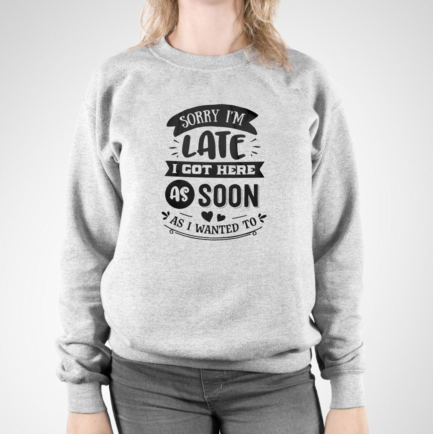 Sorry Im Late-Heavy Blend Crewneck Sweatshirt